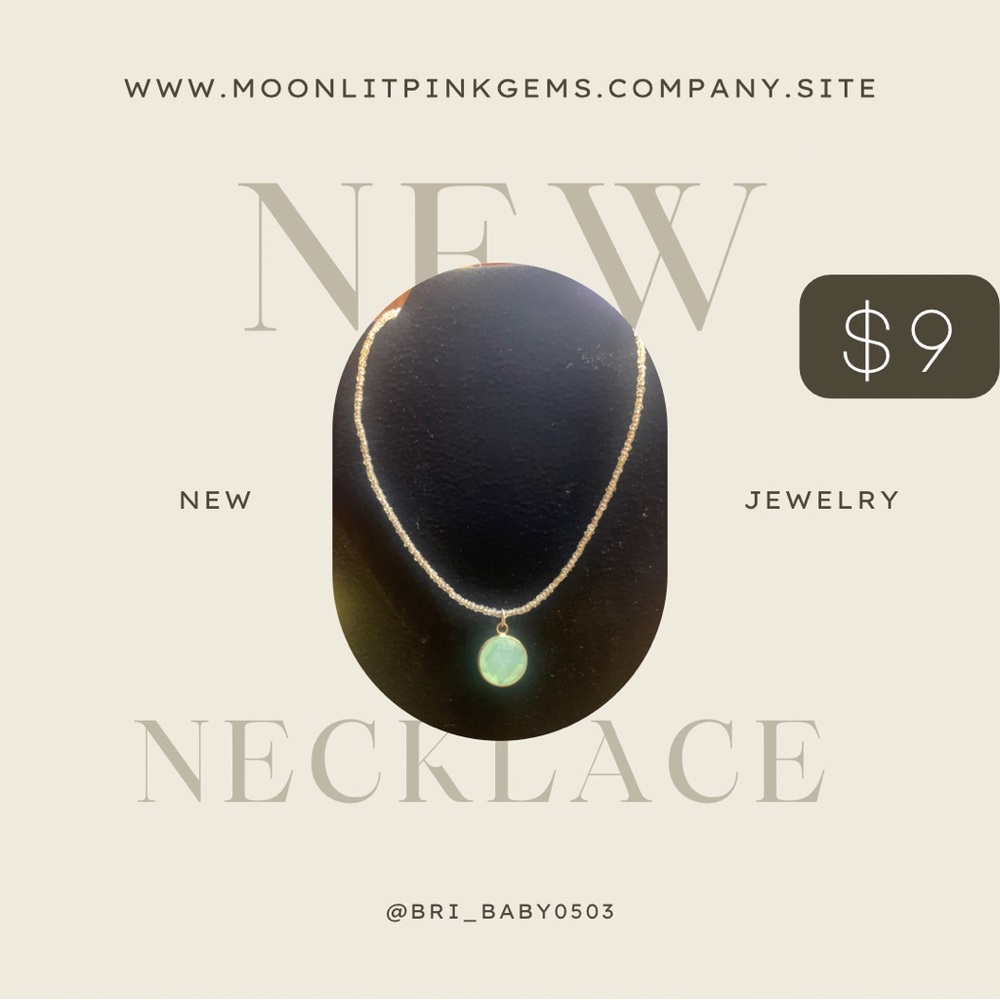 Cute, Unique Mint/Jade necklace. Choker-type. One-of-a-kind; only 1!
